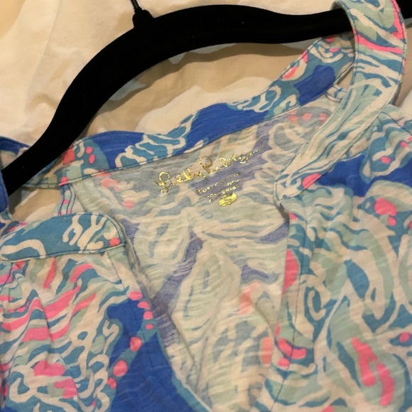 Lilly Pulitzer tank top. Star shells colors of blue, pink, greens and white. - Picture 2 of 4